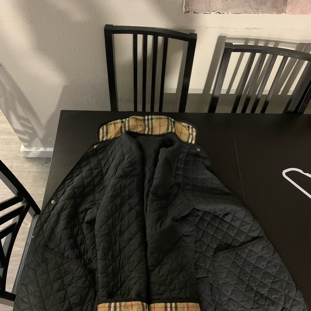 Burberry Classic Black Quilted Jacket Size Small + a BONUS duffel of clothes